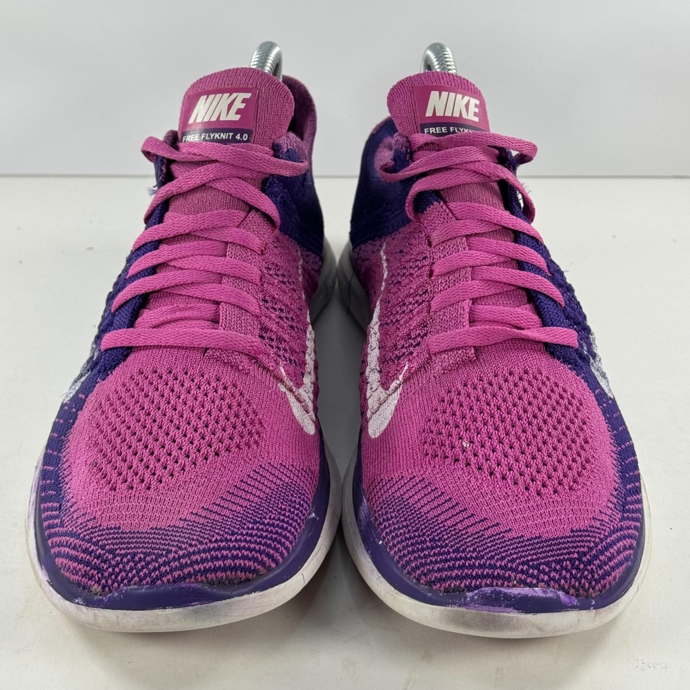 Nike Free Flyknit 4.0 Womens Purple Pink‎ Running Shoes 631050-615 Size 8.5 - Picture 3 of 12